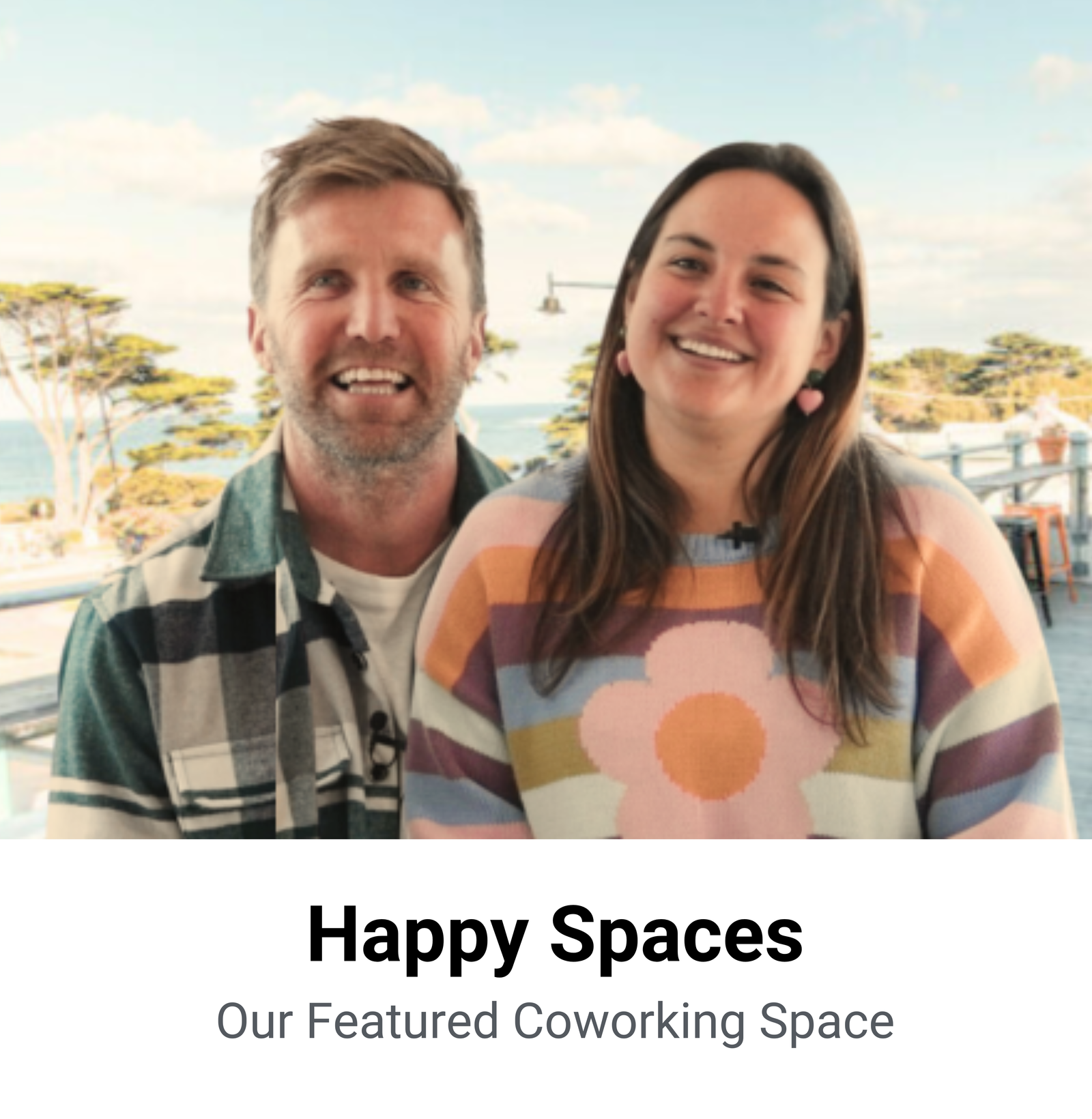 Profile card of Happy Spaces, featured coworking space on Surfcoast Connect.