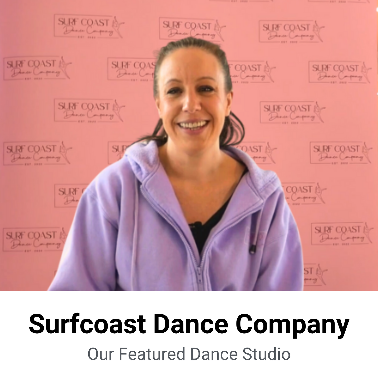 Profile card of Surfcoast Dance Company, featured dance studio on Surfcoast Connect.